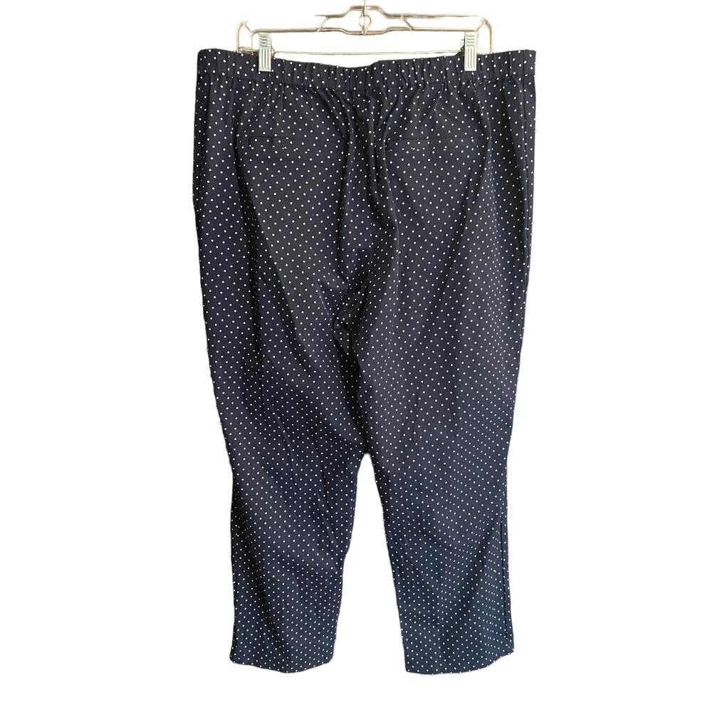 Isaac Mizrahi Live! Navy Blue White Dots 20W Pants Ankle Capri - Picture 4 of 9